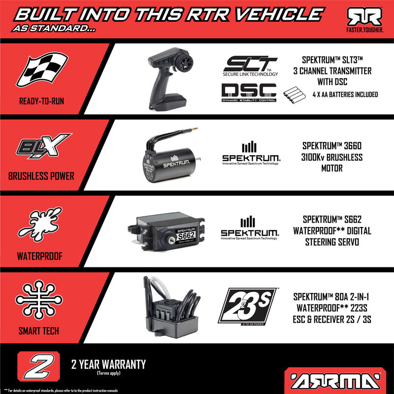 ARRMA 1/8 Typhon 3S 223S DSC 4WD Race Buggy (Brushless / Red / ARR)