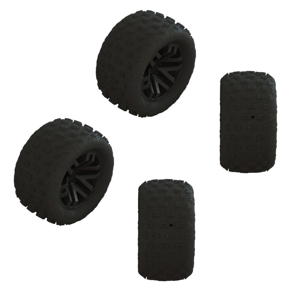 ARRMA dBoots Fortress Black Tire/Wheel Set (1.9" / 12mm Hex / 4pcs)