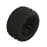 ARRMA dBoots Fortress Black Tire/Wheel Set (1.9" / 12mm Hex / 4pcs)