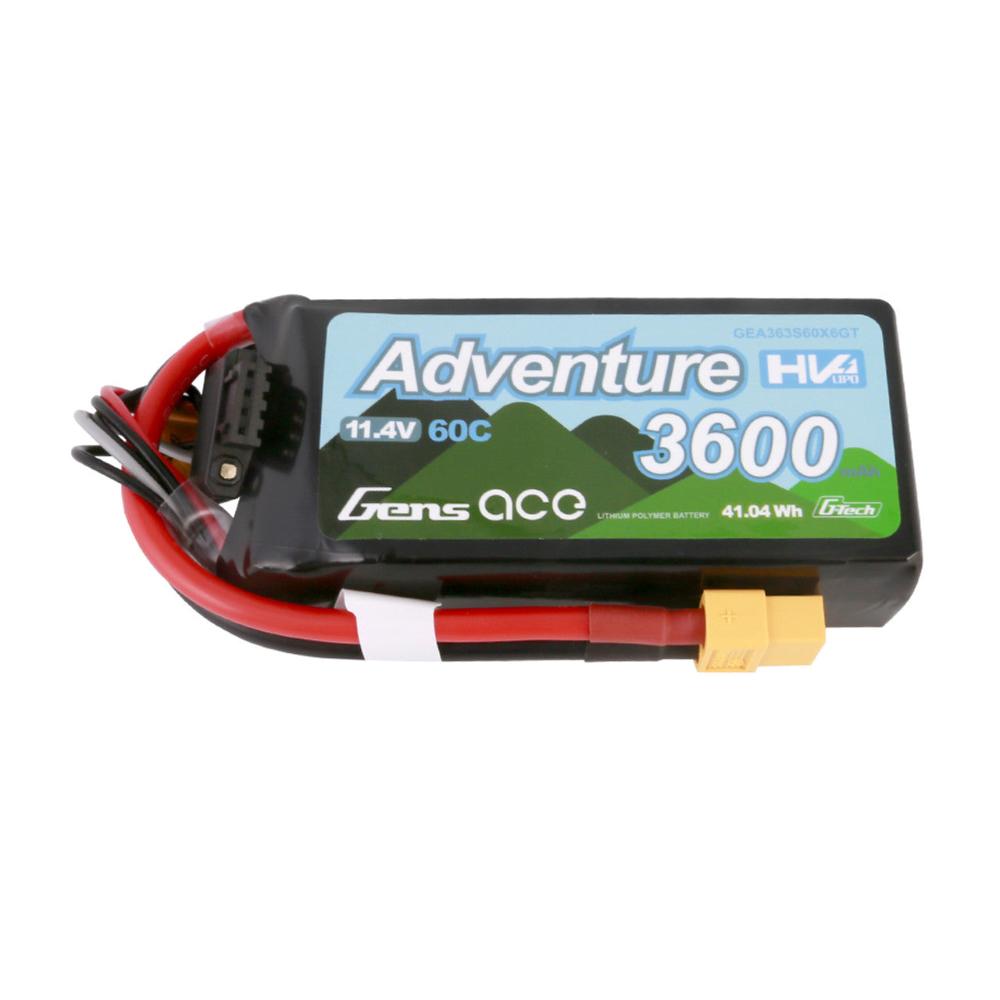 Gens Ace Adventure 3S / 3600mAh / 60C / 11.4V HV / XT60 / G-Tech LiPo Battery