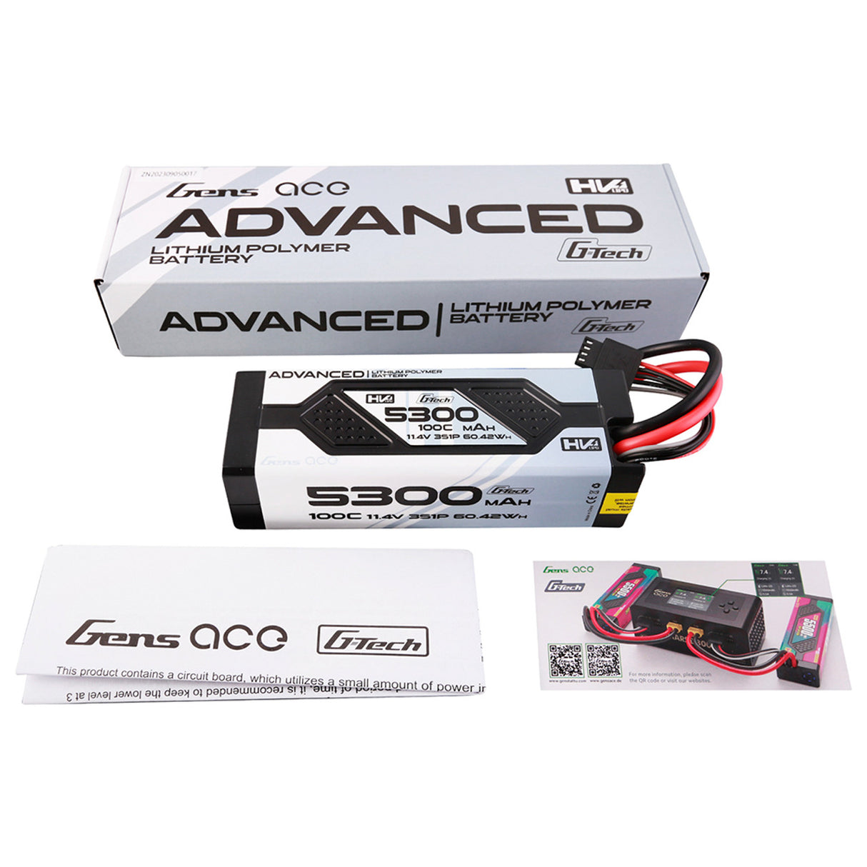 Gens Ace Advanced 3S / 5300mAh / 100C / 11.4V / G-Tech / EC5 Hardcase LiPo Battery