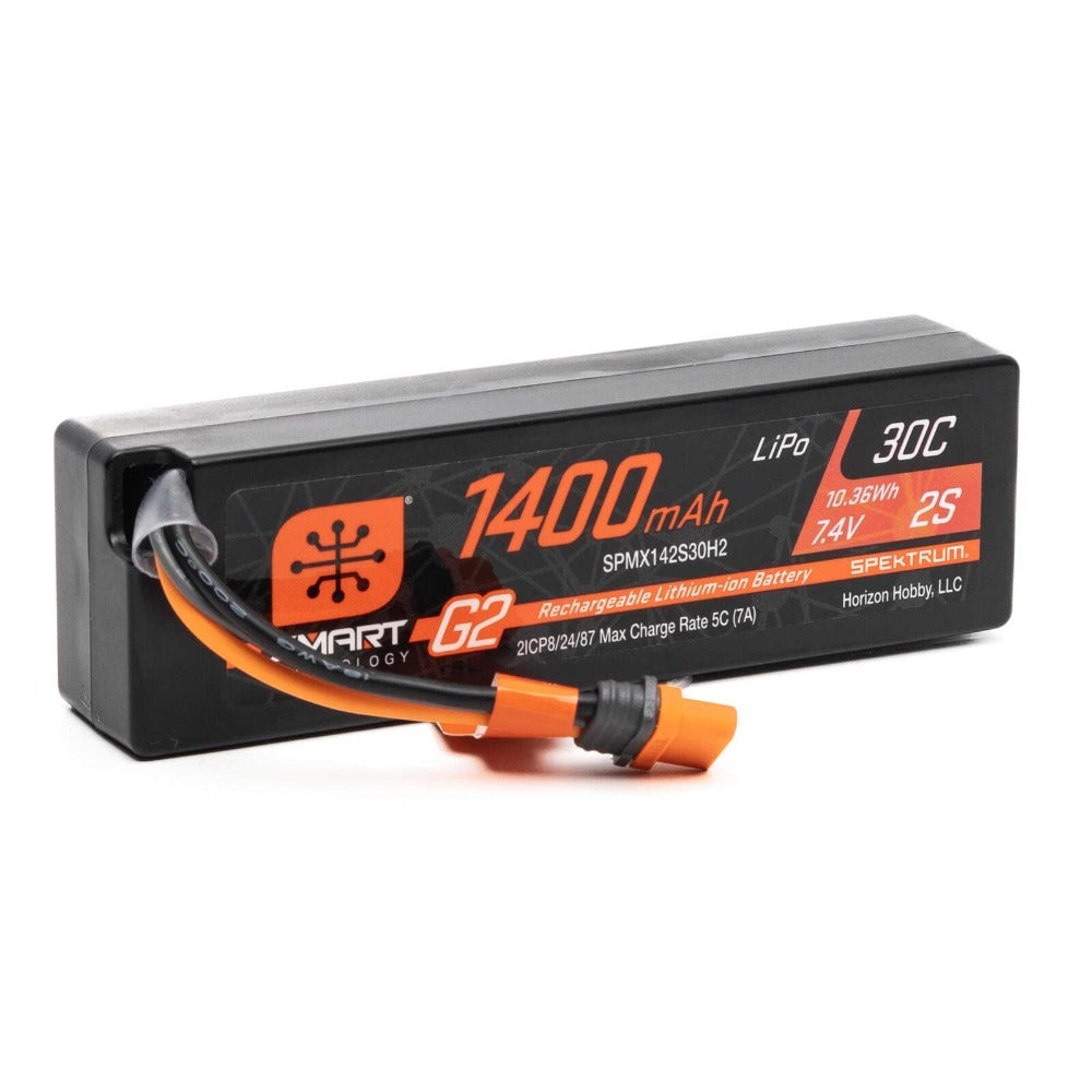 Spektrum Smart G2 2S / 1400mAh / 30C / 7.4V LiPo Battery w/ IC2 Plug