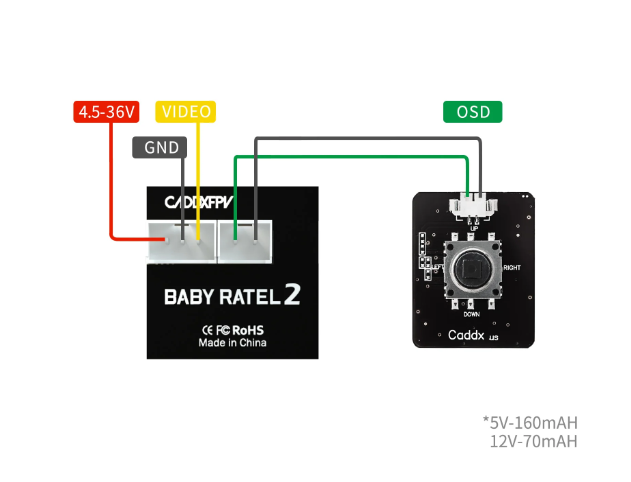 Caddx Baby Ratel 2 Nano FPV Camera (1.8mm / 16:9 or 4:3 / 1200TVL)