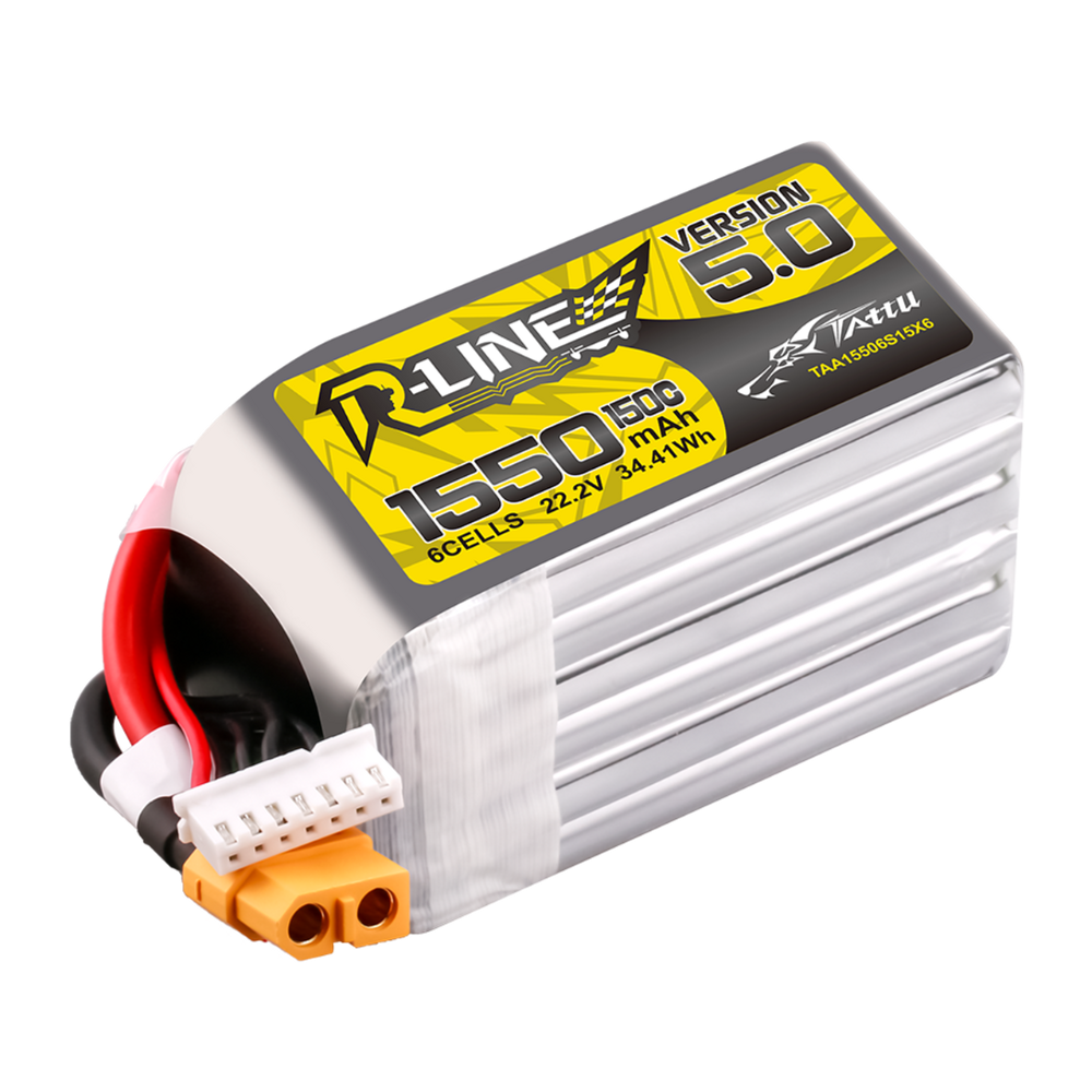 Tattu R-Line V5 6S / 1550mAh / 150C / 22.2V / XT60 LiPo Battery