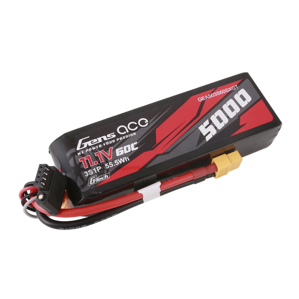 Gens Ace 3S / 5000mAh / 60C / 11.1V / XT60 / G-Tech / Short-Size LiPo Battery