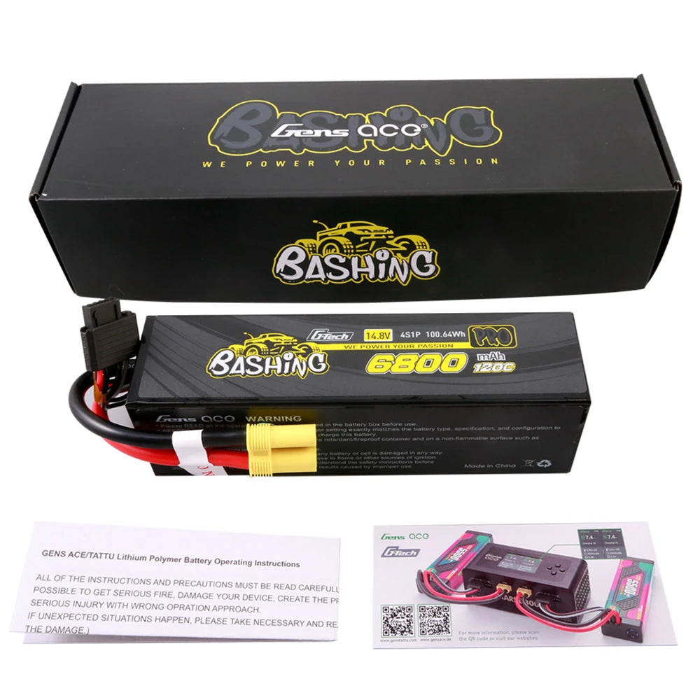 Gens Ace Bashing Pro 4S / 6800mAh / 120C / 14.8V / G-Tech / EC5 Hardcase LiPo Battery