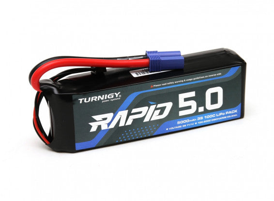 Turnigy Rapid 3S / 5000mAh / 100C / 11.1V LiPo Battery w/ EC5 Plug