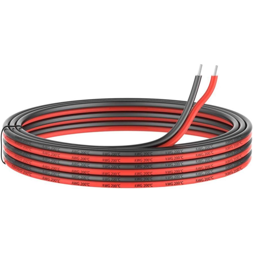 Flexible Silicone Wire (2ft / Red & Black / 8 to 24 Gauge)