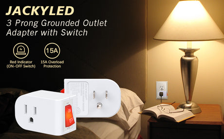 Grounded AC Power Outlet with On/Off Switch (3-Prong) | RC-N-Go